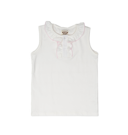 The Oaks Apparel Lucy-White W/Pink Trim