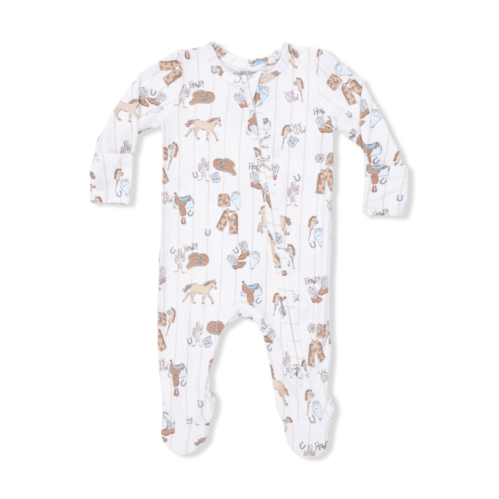 ANGEL DEAR 2 Way Zipper Footie - Cowboy Nursery