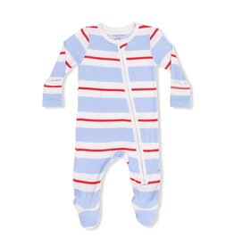 ANGEL DEAR 2 Way Zipper Footie - Preppy Rugby