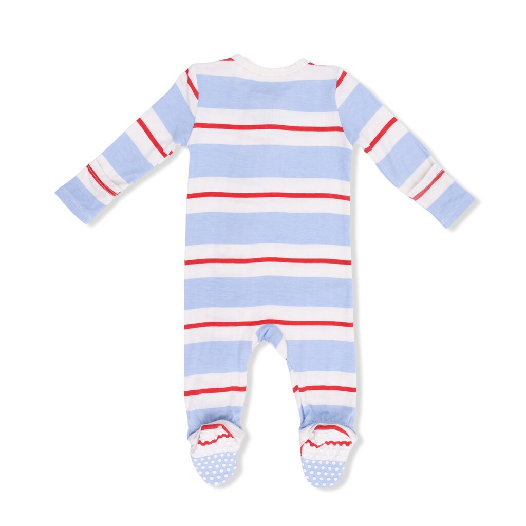 ANGEL DEAR 2 Way Zipper Footie - Preppy Rugby