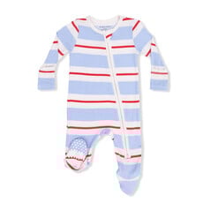 ANGEL DEAR 2 Way Zipper Footie - Preppy Rugby