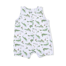 ANGEL DEAR Sleeveless Shortie Romper - Crayon Alligators