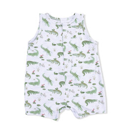 ANGEL DEAR Sleeveless Shortie Romper - Crayon Alligators