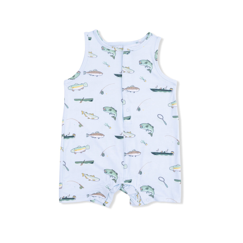 ANGEL DEAR Sleeveless Shortie Romper - Fishing