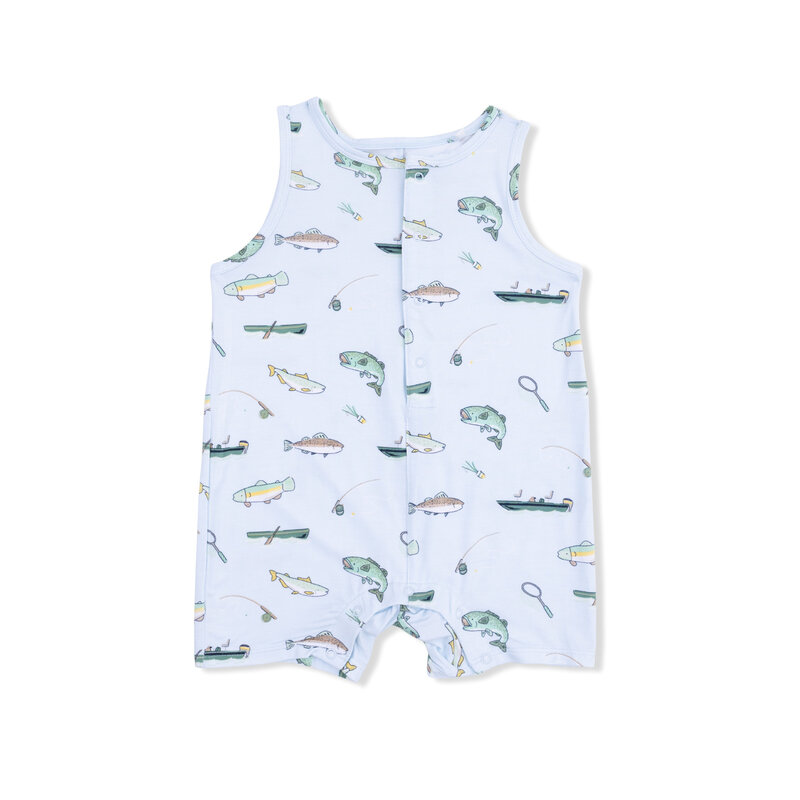 ANGEL DEAR Sleeveless Shortie Romper - Fishing