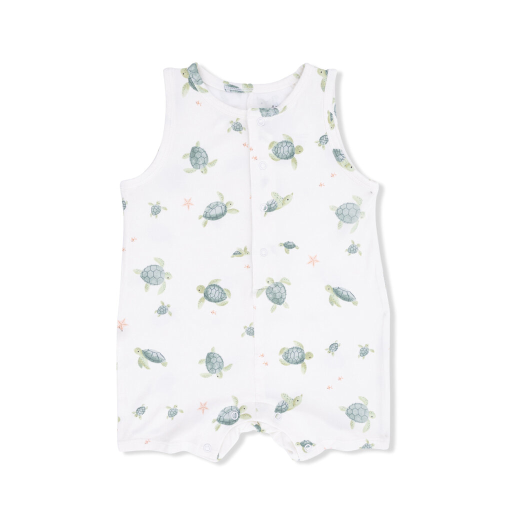 ANGEL DEAR Sleeveless Shortie Romper - Sea Turtles