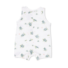 ANGEL DEAR Sleeveless Shortie Romper - Sea Turtles