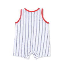 ANGEL DEAR Sleeveless Shortie Romper - Baseball Stripe