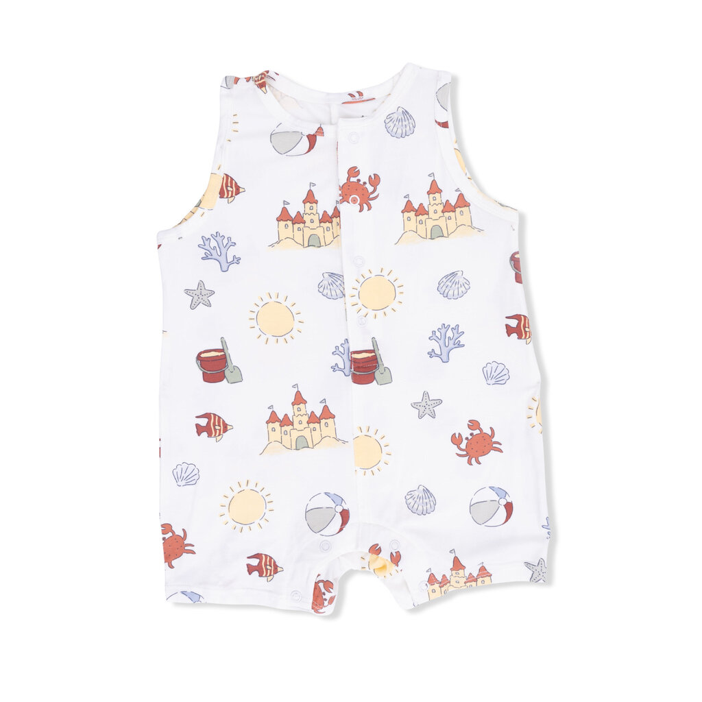 ANGEL DEAR Sleeveless Shortie Romper - Sunny Sandcastles