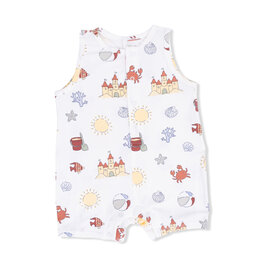 ANGEL DEAR Sleeveless Shortie Romper - Sunny Sandcastles