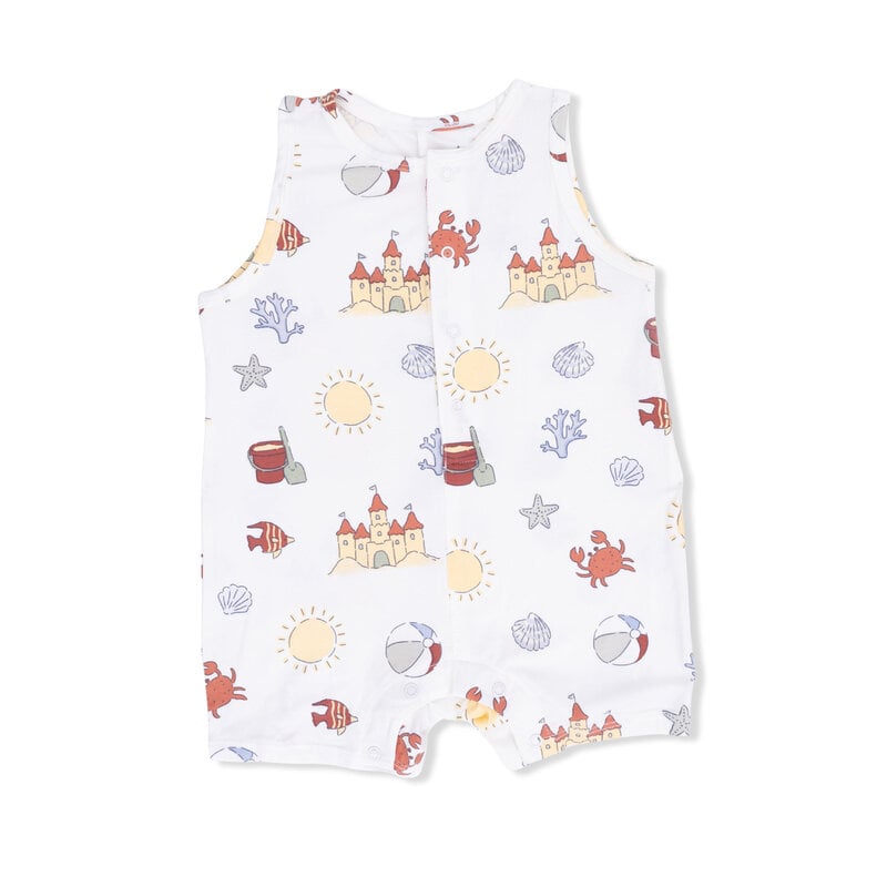 ANGEL DEAR Sleeveless Shortie Romper - Sunny Sandcastles