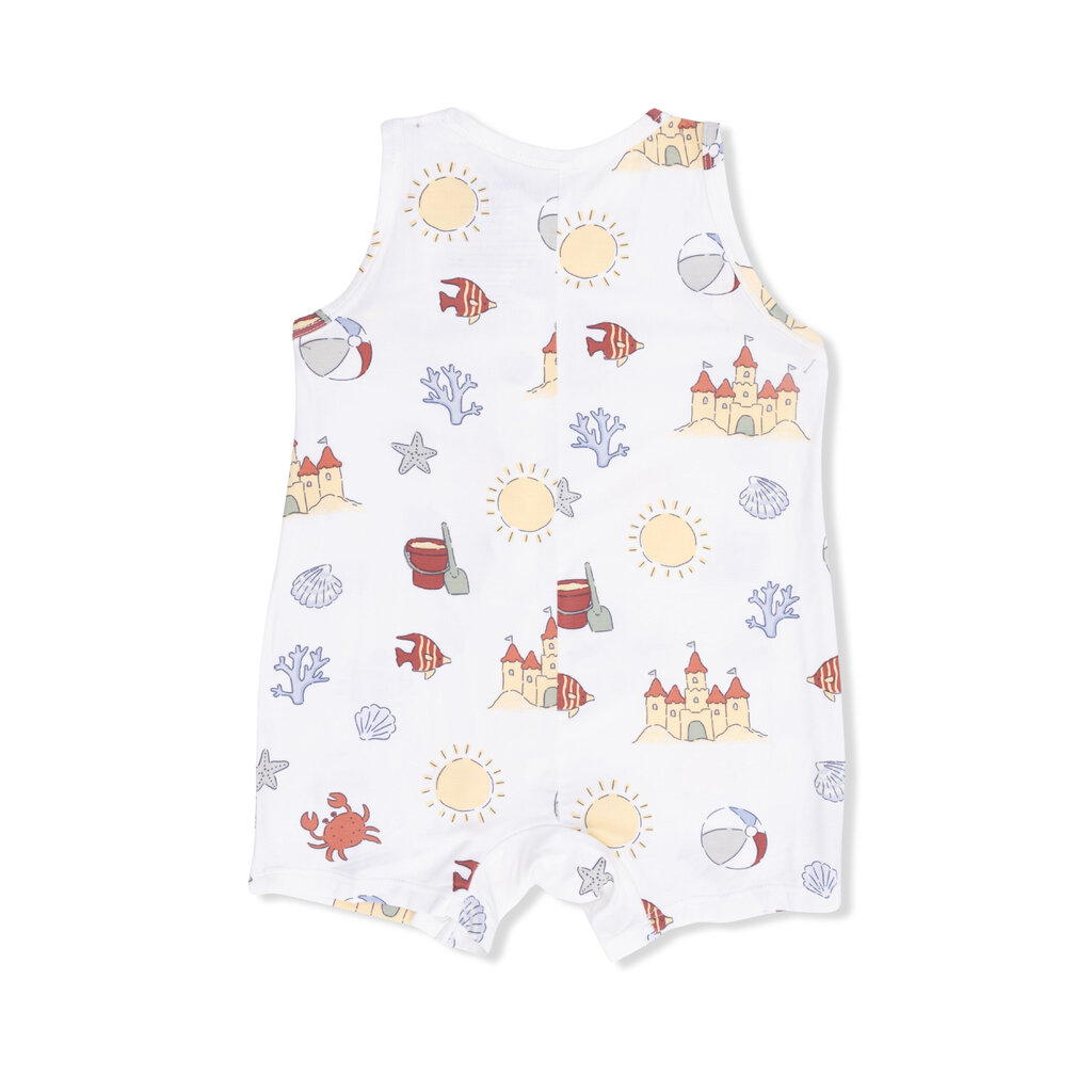 ANGEL DEAR Sleeveless Shortie Romper - Sunny Sandcastles