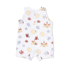 ANGEL DEAR Sleeveless Shortie Romper - Sunny Sandcastles