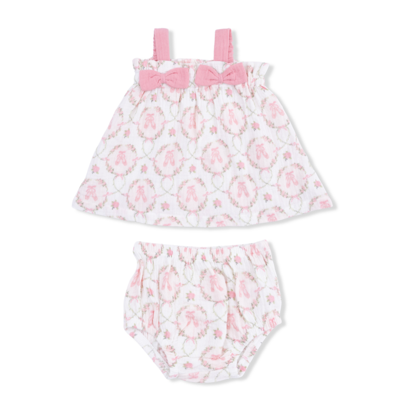 ANGEL DEAR Top with Bows & Rfl Leg Bloomer - Cameo Ballet Shoes