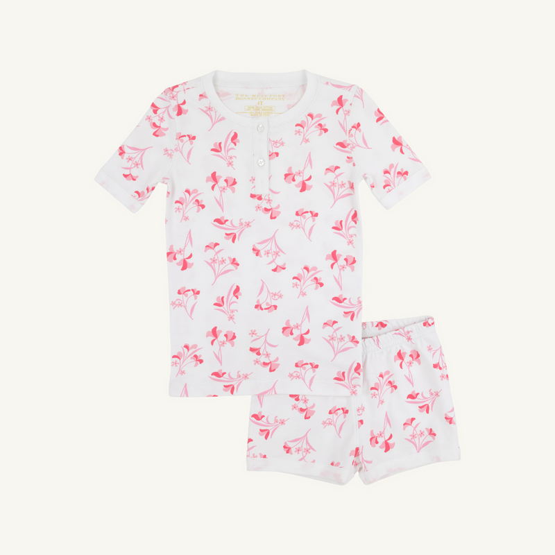 THE BEAUFORT BONNET COMPANY SARA JANES SHORT SET Fontaine Floral/Worth Ave White
