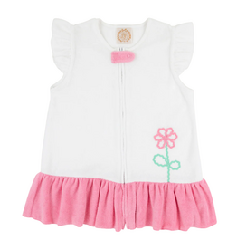 THE BEAUFORT BONNET COMPANY CAMILLE COVER UP Worth Ave White/Hampton Hot Pink Flowers