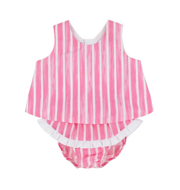 THE BEAUFORT BONNET COMPANY MARY TODD TAB SET-BROADCLOTH Sea Wall Stripe/Pink