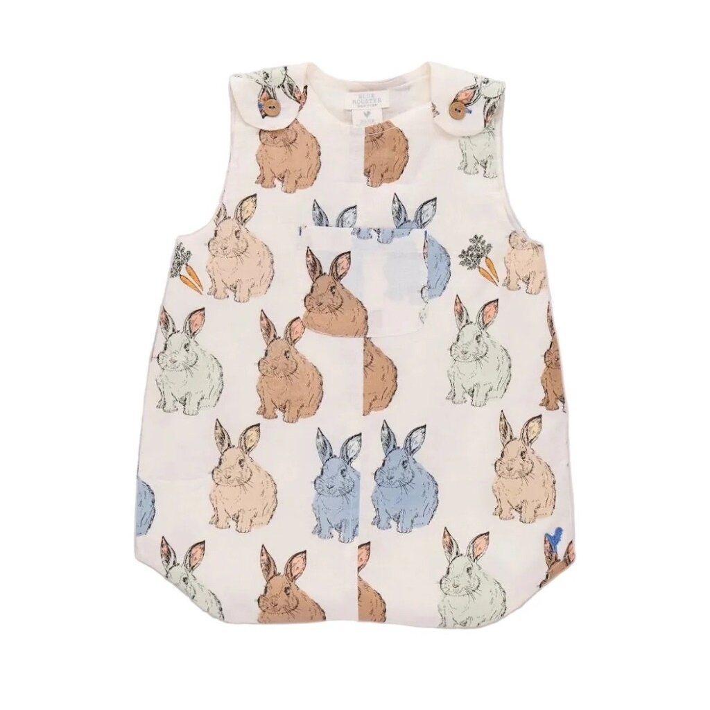 PINK CHICKEN baby boys noah jumper - blue vintage bunnies