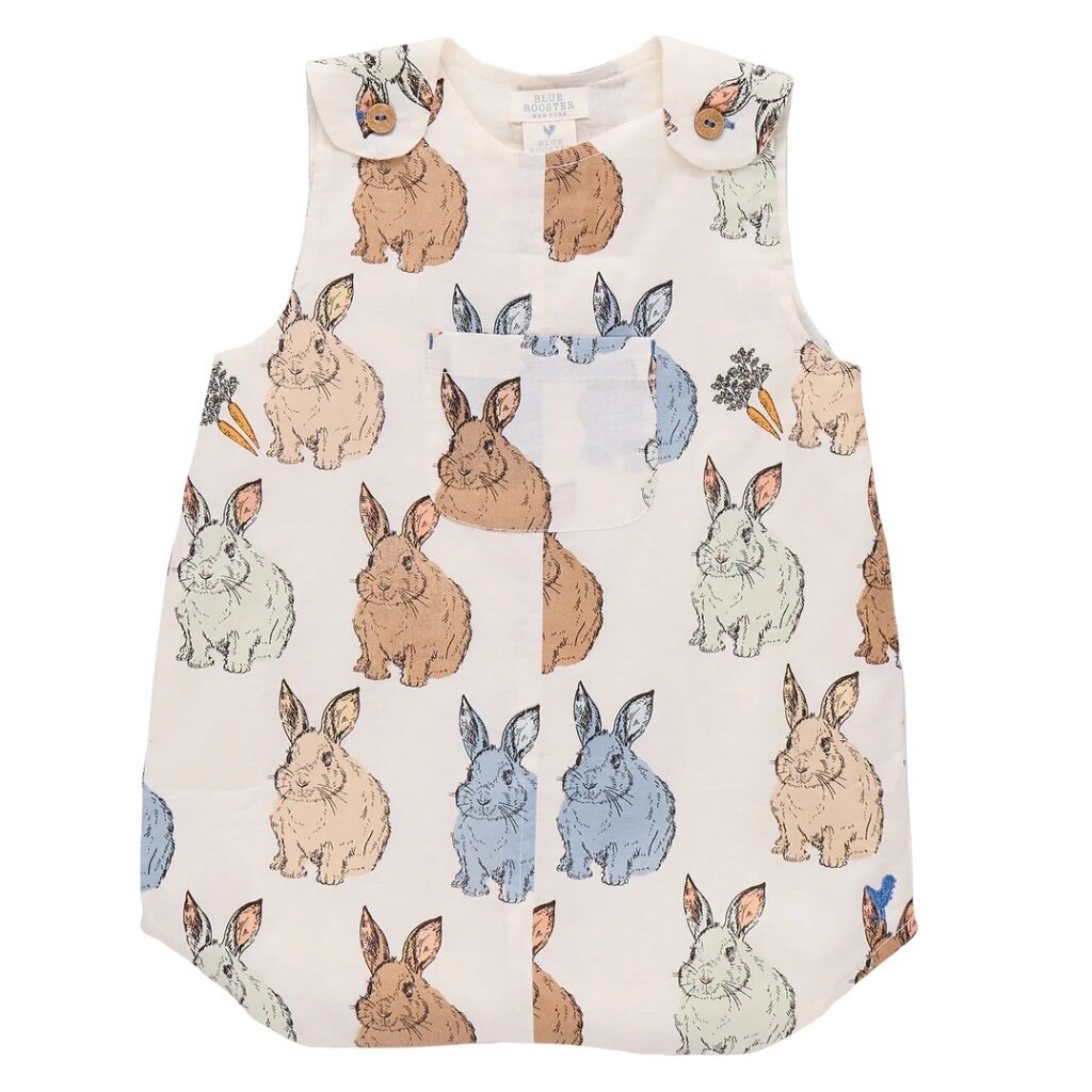 PINK CHICKEN baby boys noah jumper - blue vintage bunnies