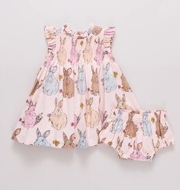 PINK CHICKEN Baby Girls Stevie Dress Set - Vintage Bunnies