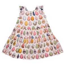 PINK CHICKEN girls eloise ruffle dress - multi eggs
