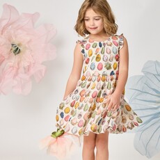 PINK CHICKEN girls eloise ruffle dress - multi eggs
