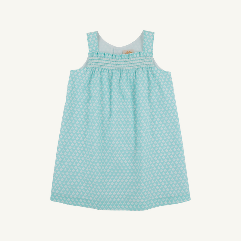 THE BEAUFORT BONNET COMPANY SPENCER SMOCKED DRESS Dunmore Doo-Dad/Worth Ave White