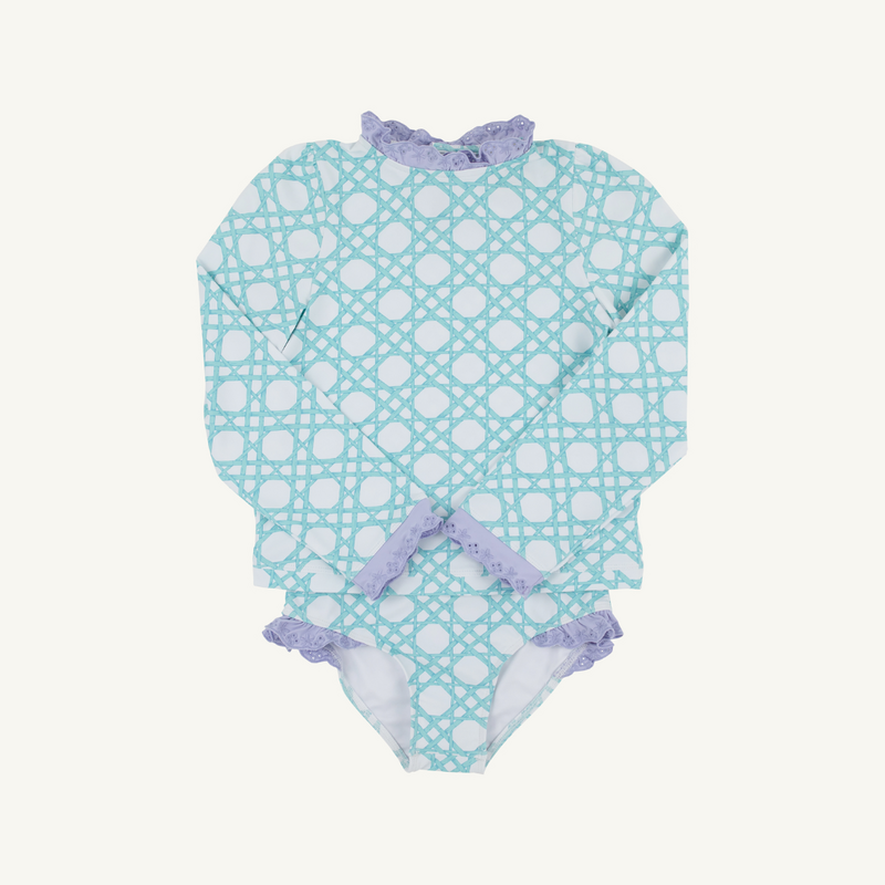 THE BEAUFORT BONNET COMPANY WAVE SPOTTER SWIM SET Catamaran Cane/Lauderdale Lavender
