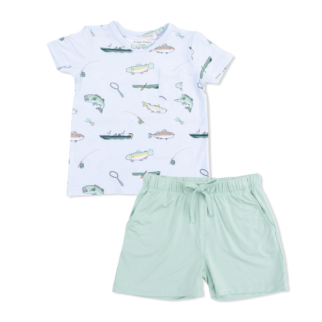 ANGEL DEAR Crewneck Tee w/Casual Short - Fishing