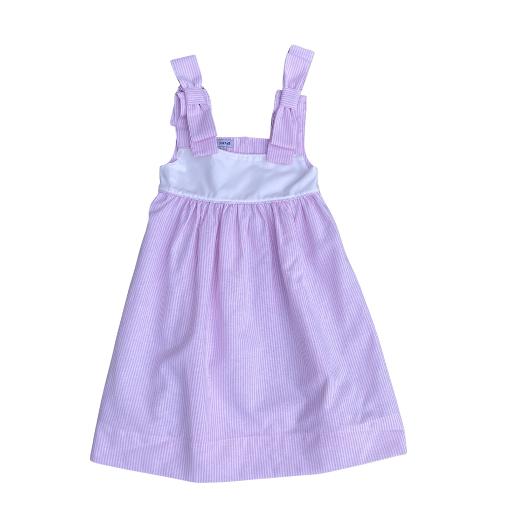 PINK STRIPE BOW SHOULDER DRESS