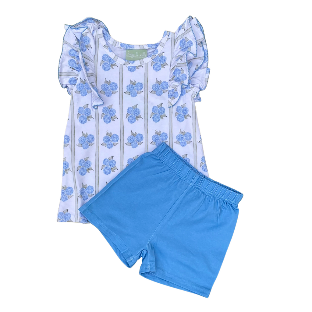 HYDRANGEA-FLUTTER SLEEVE SET