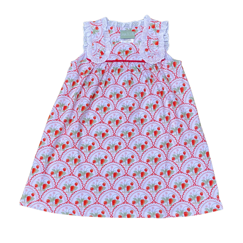 STRAWBERRIES-EYELET DRESS