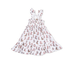 ANGEL DEAR Smocked Ruffle Sundress & Bloomer - Cowgirl Boots