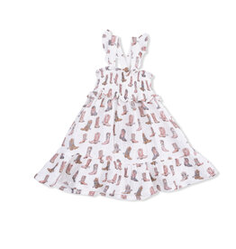 ANGEL DEAR Smocked Ruffle Sundress & Bloomer - Cowgirl Boots