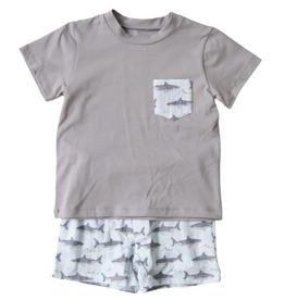 EMMA JEAN KIDS BOY'S SHARK SHORT SET
