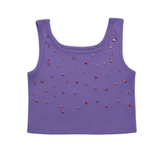 MIA NEW YORK GIRL'S JEWEL CROP TOP PURPLE