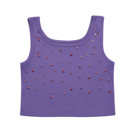 MIA NEW YORK GIRL'S JEWEL CROP TOP PURPLE
