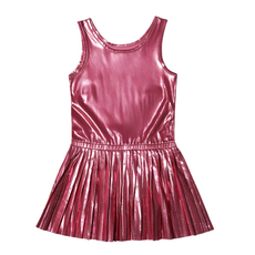 MIA NEW YORK GIRL'S PLEATED PINK DRESS