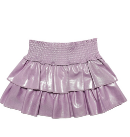 MIA NEW YORK GIRL'S PURPLE SMOCKED SKORT W/RUFFLES