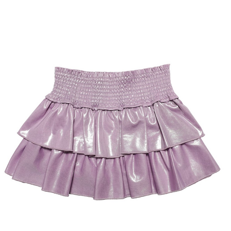 MIA NEW YORK GIRL'S PURPLE SMOCKED SKORT W/RUFFLES