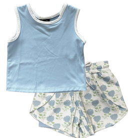 EMMA JEAN KIDS CELINE BLUE TANK W/ BUTTERFLY SHORTS-HYDRANGEA