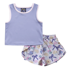 EMMA JEAN KIDS CELINE PURPLE TANK W/ BUTTERFLY SHORTS-PETALS/BOWS