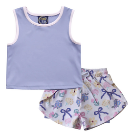EMMA JEAN KIDS CELINE PURPLE TANK W/ BUTTERFLY SHORTS-PETALS/BOWS