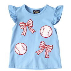 EMMA JEAN KIDS GIRL'S  BASEBALL APPLIQUE A/S SHIRT