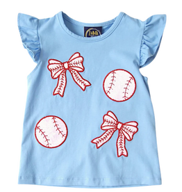 EMMA JEAN KIDS GIRL'S  BASEBALL APPLIQUE A/S SHIRT
