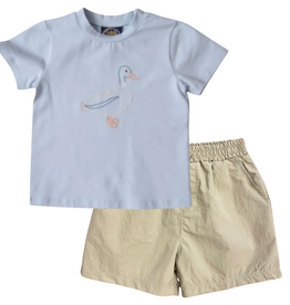 EMMA JEAN KIDS DUCK EMB T-SHIRT W/MADDOX KHAKI SHORTS