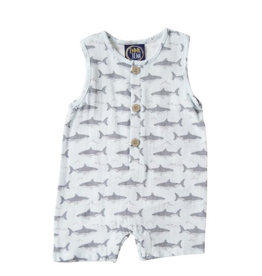 EMMA JEAN KIDS BOY'S SHARK ROMPER