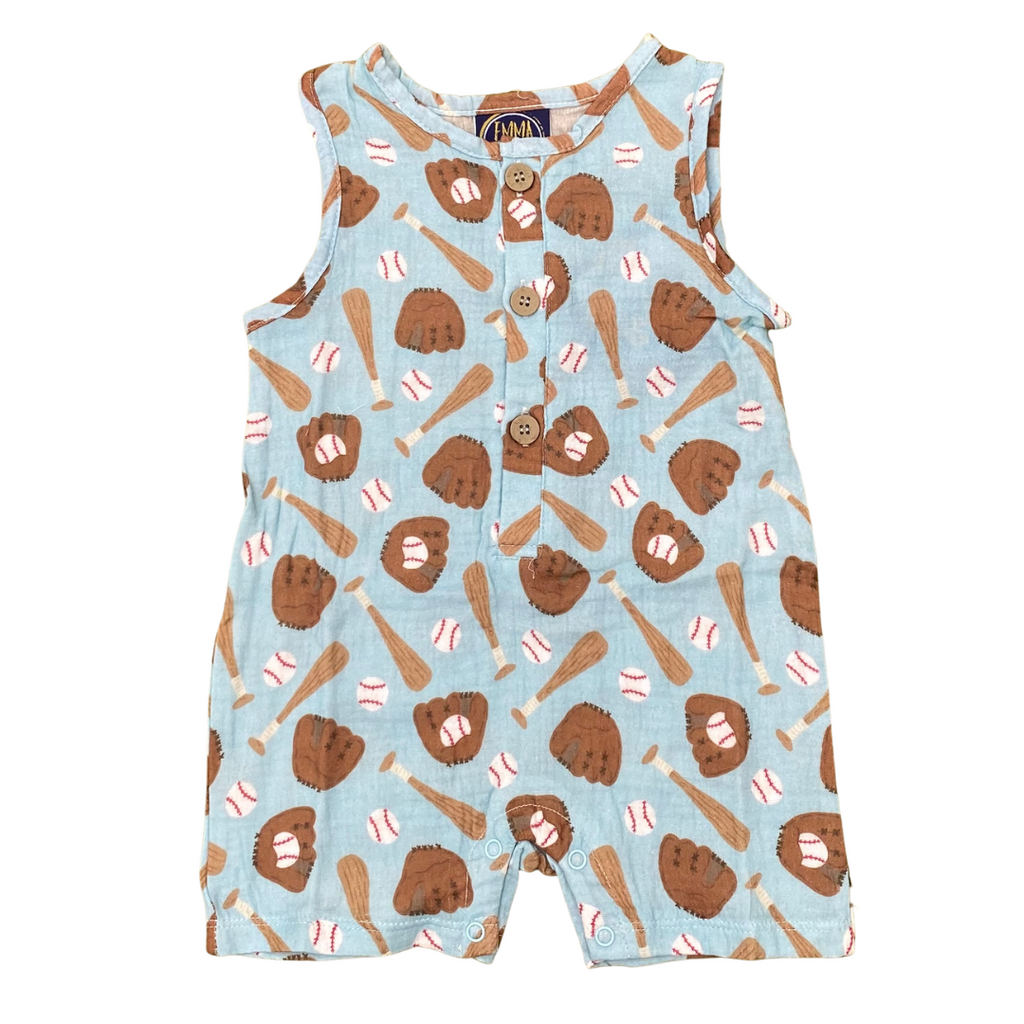 EMMA JEAN KIDS BOY'S BASEBALL ROMPER