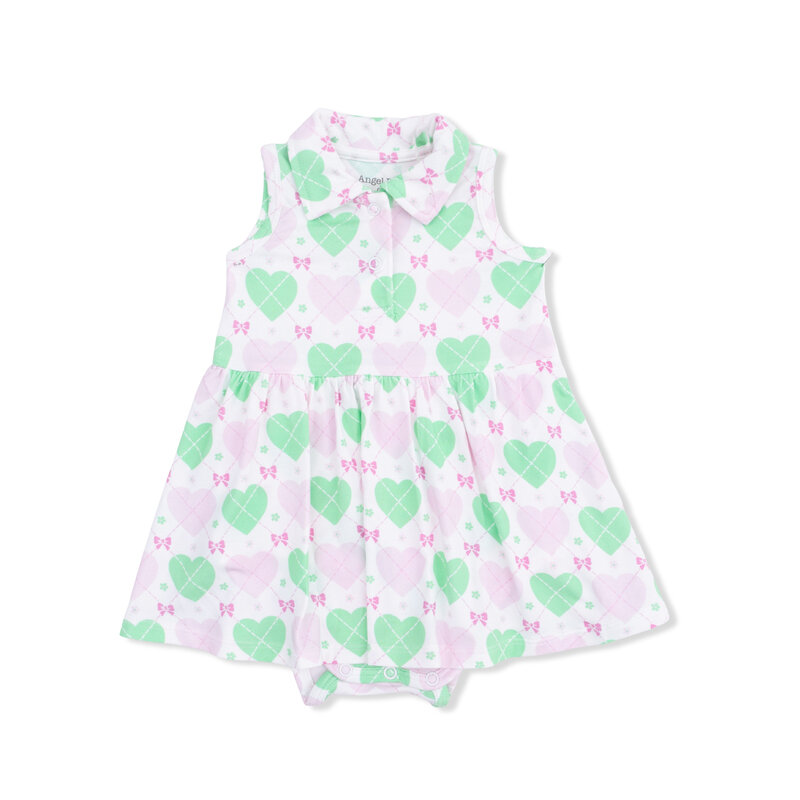 ANGEL DEAR Polo Tennis Dress - Heart Argyle