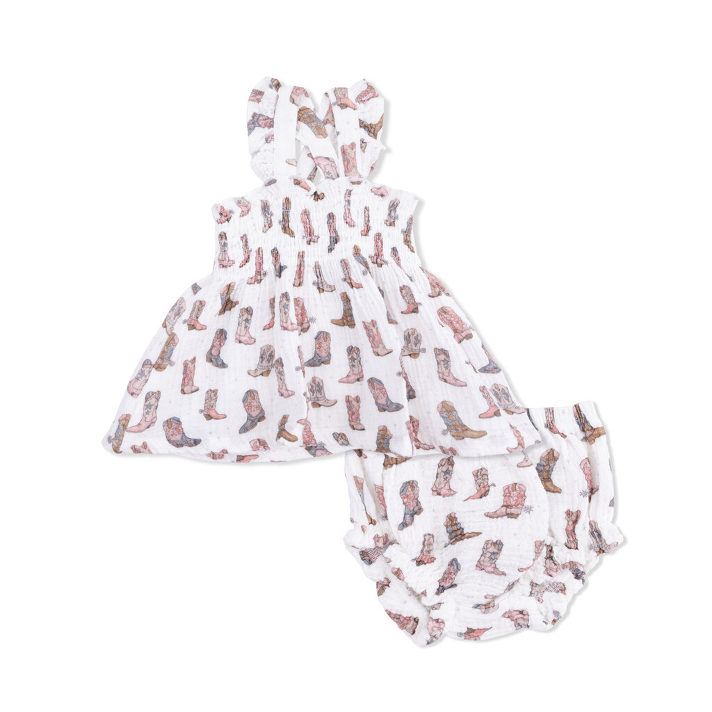 ANGEL DEAR Smocked Top w/Bloomer - Cowgirl Boots